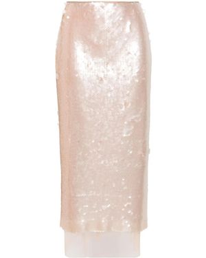 V:PM ATELIER Citrus Sequinned Pencil Skirt - White