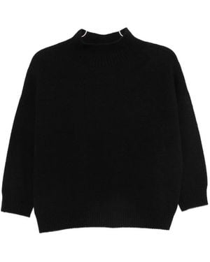 Vanisé Mock-Neck Knitted Sweater - Black