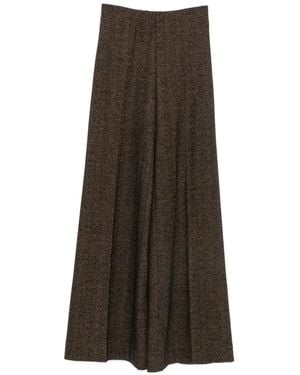 Harris Wharf London Herringbone Elasticated-Waist Trousers - Brown