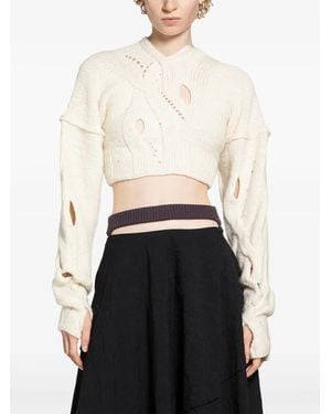 Halo Haut Crop Cables - Blanc