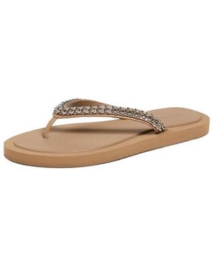Tory Burch Kira Chain-Link Flip Flops - White