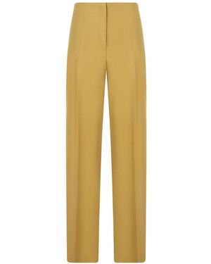 Alberta Ferretti High-Waisted Silk Pants - Yellow