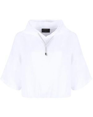Gran Sasso Cropped Hoodie - White