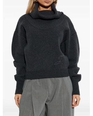 Jacquemus Dark Virgin Wool La Maille Pallone Pullover - Blau
