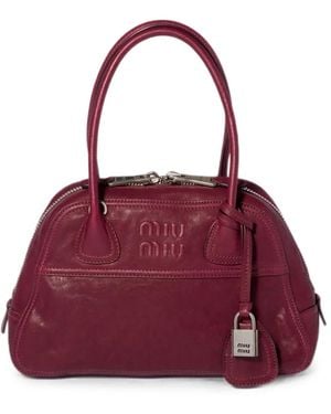 Miu Miu Vivant Nappa Leather Bag - Purple