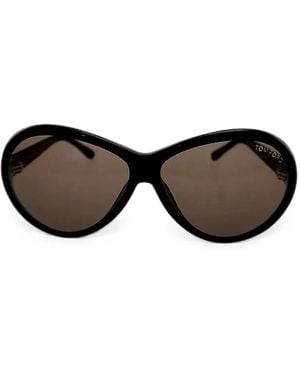 Tom Ford Geraldine Oval-Frame Sunglasses - Black