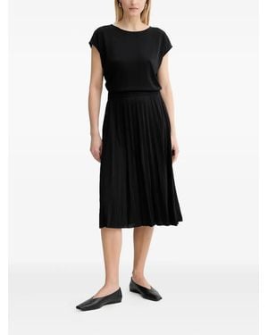 Marc O' Polo Pleated Cap-Sleeve Dress - Black