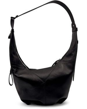 Bonastre S Bow Panelled Leather Shoulder Bag - Black