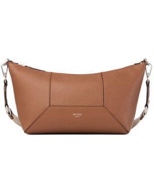 Jimmy Choo Zip-Detail Calfskin Messenger Bag - Brown