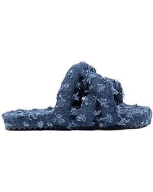 Yume Yume Tyre Padded Denim Slides - Blue
