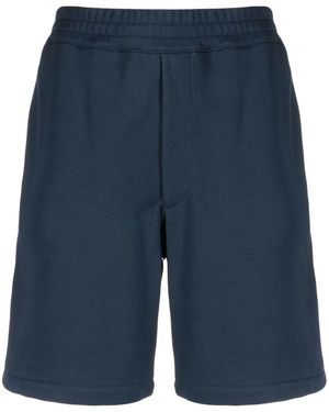 McQueen Logo-Tape Track Shorts - Blue