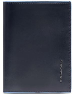 Piquadro Vertical Leather Wallet - Blue