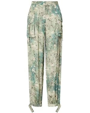 Liu Jo Printed Satin Pants - Green