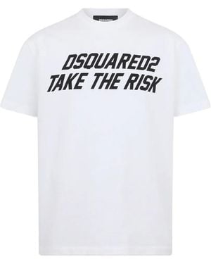 DSquared² T-Shirt Met Logoprint - Wit
