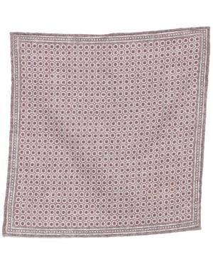 Eleventy Geometric-Pattern Pocket Square - Purple