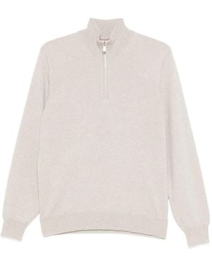 Brunello Cucinelli Zip-Up Jumper - White