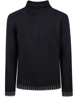 Altea Rollkragenpullover Mit Zopfmuster - Blau
