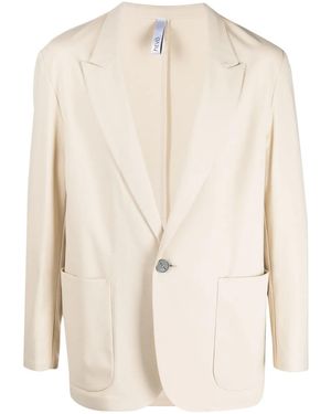 Hevò Single-Breasted Blazer - Natural