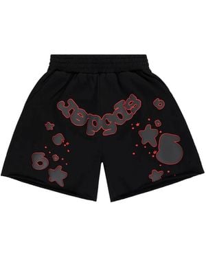 Sp5der Shorts mit Logo-Print - Schwarz