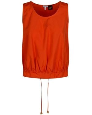 Loewe Blusa Con Ricamo Anagram - Rosso