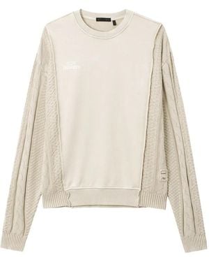FIVE CM Cable-Knit Panelled Jumper - White