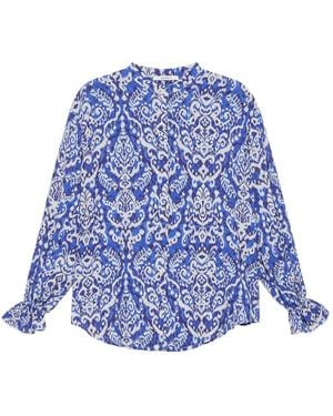 Maliparmi Chemise Ikat À Volants - Blue