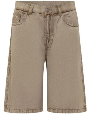 DIESEL Tonal Stitching Viscose Shorts - Grey