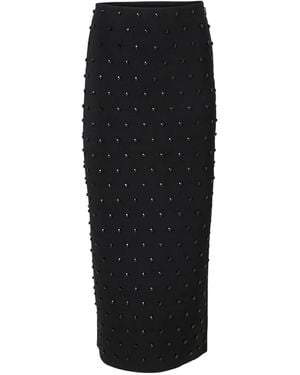 Carolina Herrera Beaded Pencil Midi Pencil Skirt - Black