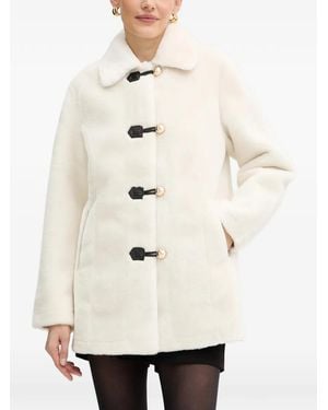 Morgan Button-Fastening Faux-Fur Coat - Natural