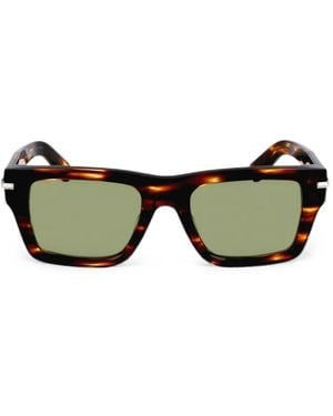Ferragamo Eyewear Sonnenbrille Mit Eckigem Gestell - Grün