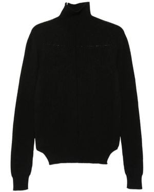 Rick Owens Fisherman Ribbed Turtle-Neck Jumper - Black