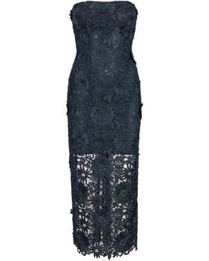 ROTATE BIRGER CHRISTENSEN Floral-Lace Midi Dress - Blue