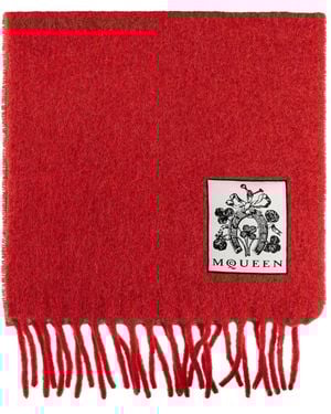 McQueen Sjaal Van Wolblend - Rood
