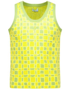 3.PARADIS Débardeur 3P À Motif Damier - Yellow