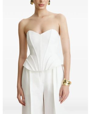 Benedetto Structured Peplum Corset Top - White