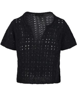 Fabrizio Del Carlo V-Neck Knit Top - Black