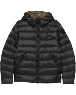 Blauer Quilted Hooded Jacket - Black