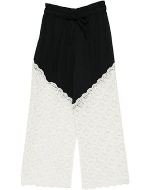 Sea Ellison Lace-Trim Trousers - Black