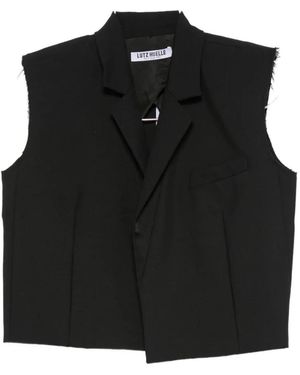 Lutz Huelle Smoking Frayed-Edge Gilet - Black