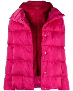 Herno Fuchsia Quilted Down Jacket With High Collar - Pink