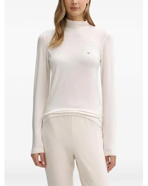 Emporio Armani Long-Sleeve Mock-Neck T-Shirt - White