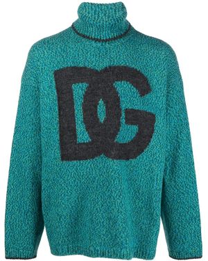 Dolce & Gabbana Intarsia Trui - Blauw
