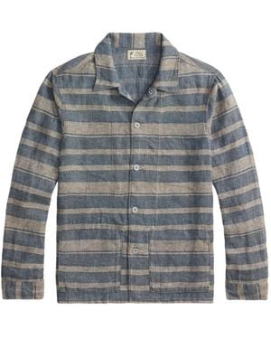 RRL Long-Sleeved Striped Shirt - Grey