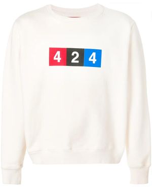 424 Oversized Sweater Met Geprint Logo - Wit