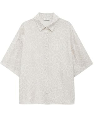 Anine Bing Coco Leopard-Print Shirt - White