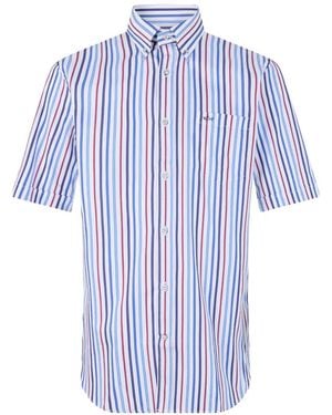Paul & Shark Striped Short-Sleeve Shirt - Blue