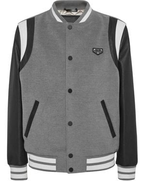 Philipp Plein Bomberjacke Mit Kontrasteinsätzen - Schwarz