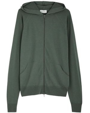 John Smedley Carty Zip-Up Hoodie - Green