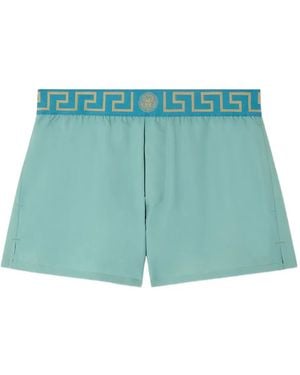 Versace Badehose Mit Greca-Rand - Blau