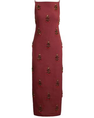 Polo Ralph Lauren Embellished Sleeveless Dress - Red